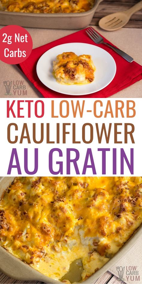 Cauliflower Au Gratin, Au Gratin Recipes, Low Fat Low Carb, Low Carb Low Fat Recipes, Keto Casserole, Best Low Carb Recipes, Low Carb Sides, Low Carb Side Dishes, Keto Side Dishes