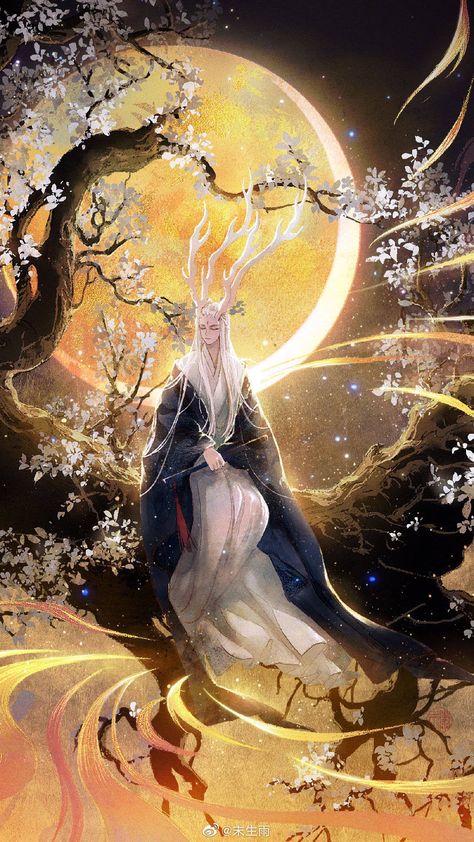 Moon Goddess Art, Anime Moon, Moon God, Kuchiki Rukia, Antique Illustration, Goddess Art, China Art, Buddha Art, God Art