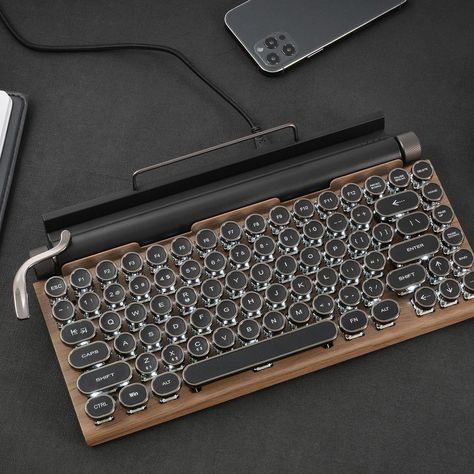 Steampunk Keyboard, Typewriter Keyboard, Retro Typewriter, Seni Dan Kraf, Bluetooth Transmitter, Bluetooth Keyboard, Vintage Typewriters, Tablet Holder, Tablet Stand