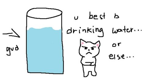 Cat Drinking Water Drawing, Drinking Water Drawing, Cat Drinking Water, Nice Messages, Positivity Board, Silly Guy, Cat Drawings, Water Drawing, Cat Doodle