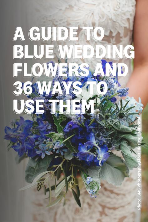 Blue Delphinium Bridal Bouquet, Blue Filler Flowers, Shades Of Blue Wedding Bouquet, Shades Of Blue Wedding Flowers, Blue Wedding Bouquet Ideas, Blue Flowers For Wedding, Blue Hydrangea Wedding Bouquet, Delphinium Bridal Bouquet, Bright Blue Wedding