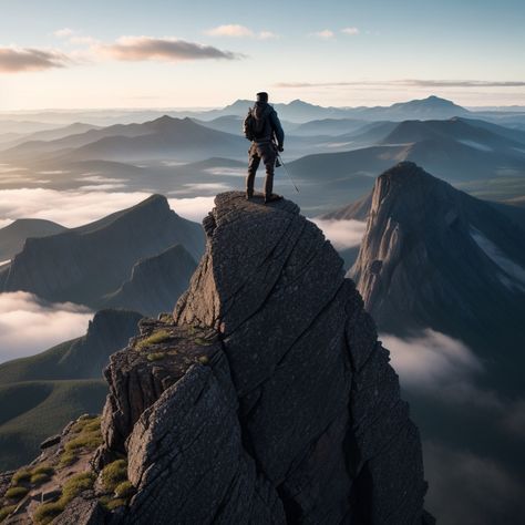 Man On Mountain, Exploration Art, Climbing Mountains, Album Ideas, The Mountains Are Calling, Life Lesson, Lesson Quotes, Mountain Top, Life Lesson Quotes