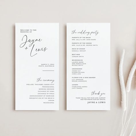 📖 Make sure your guests know the flow of the day with our customizable wedding programs. Beautiful, practical, and easy to edit. Tap the link in our bio to browse our Etsy store!  . . . . . . . . #WeddingPrograms #EditableTemplates #WeddingCeremony #WeddingInspo #WeddingStyle #WeddingIdeas #WeddingStationery #WeddingDIY #AmberRoseCreativeStudios Invitation Layout, Diy Wedding Stationery, Wedding Messages, Budget Friendly Wedding, Diy Brides, Wedding Templates, Wedding Programs, Wedding Printables, Home Wedding