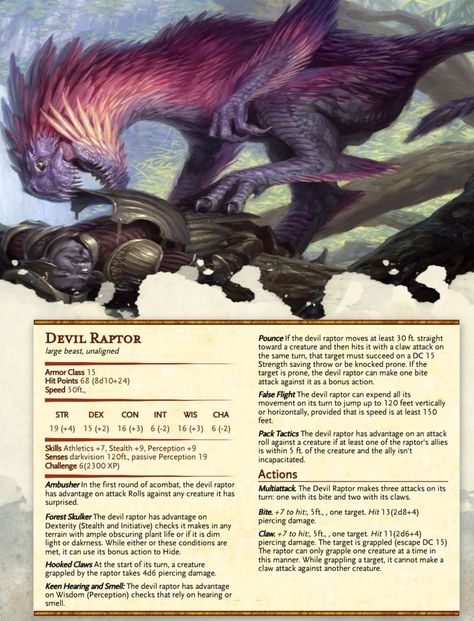 Dinosaurs Dnd 5e, D&d Dinosaur, Dnd Dinosaurs, 5e Monsters, Homebrew Monsters, Dungeons And Dragons Books, Dnd Creatures, Guerriero Samurai, Dnd Monster