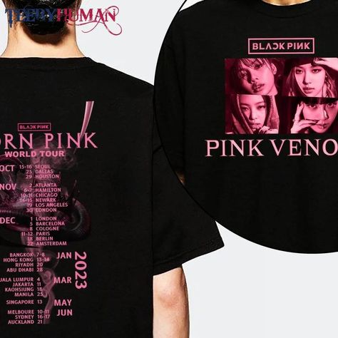 Blackpink Tshirt Design, Born Pink Blackpink, Blackpink Things, Blackpink Tour, Kpop Design, Blackpink Concert, Pink Venom, Kaohsiung, Born Pink