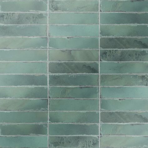 Merola Tile Luca 3" x 12" Ceramic Tile - Wayfair Canada Green Shower Tile, Aqua Tiles, Teal Tile, Green Backsplash, Turquoise Tile, Fireplace Facade, Grove Street, Rectangle Tiles, Indoor Tile