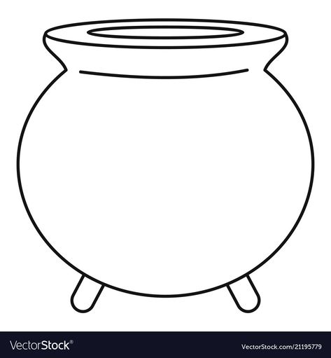 Cauldron Outline, Transparent Png, Vector Icons, Template Printable, Png Images, Print On Demand, White Background, Vector Images, Vector Free