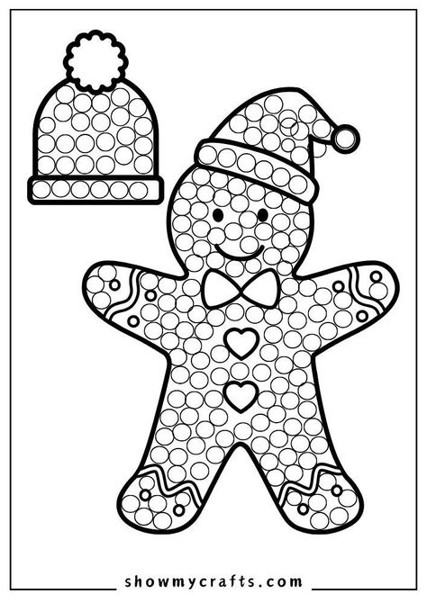 Gingerbread man do-a-dots are a fun and easy christmas activity to set up for toddlers and preschoolers. Print the pages and then let your child dob away with dot markers #gingerbreadman #doadot #preschooldoadot Gingerbread Dot Painting, Christmas Dot Painting Free Printables, Christmas Dot Marker Printables Free, Gingerbread Man Preschool Craft, Gingerbread Man Crafts For Kindergarten, Christmas Dot Art Free Printable, Gingerbread Preschool Crafts, Gingerbread Man Crafts For Preschoolers, Dot Painting For Kids