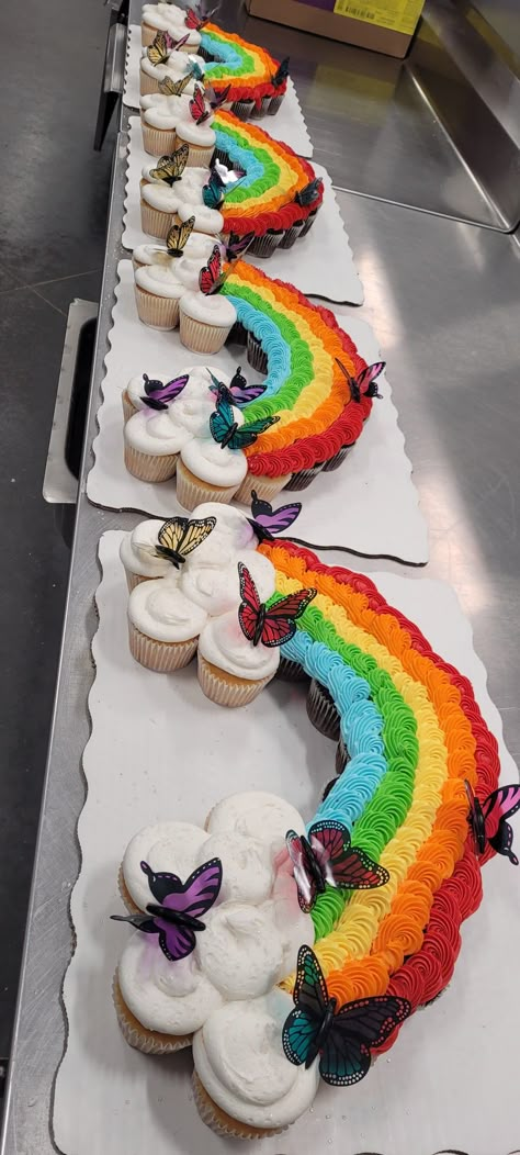 Butterfly Cupcake Cake Pull Apart, Pull Apart Rainbow Cupcake Cake, Cupcake Cakes Pull Apart Birthday, Spring Pull Apart Cupcakes, Birthday Pull Apart Cupcakes Ideas, Cupcake Cake Designs Pull Apart, Birthday Cupcake Cake Ideas, Pull Apart Cupcake Ideas, Spiritual Cake