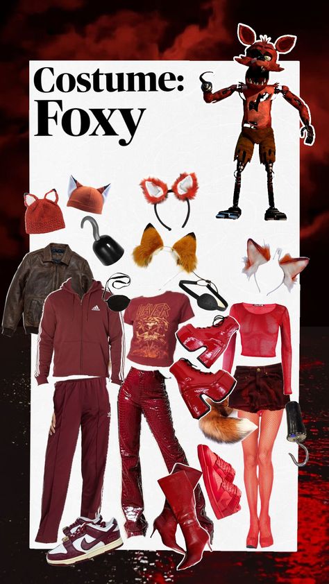 #outfit #outfitideas #halloween2024 #fivenightsatfreddys #fnaf #foxyfnaf #redaesthetic #redoutfitinspo Halloween Fnaf Costumes, Foxy Costume Fnaf, Foxy Halloween Costume, Foxy Fnaf Costume, Fnaf Costume Ideas, Fnaf Foxy Cosplay, Fnaf Halloween Costumes, Fnaf Foxy Costume, Fnaf Outfit Ideas