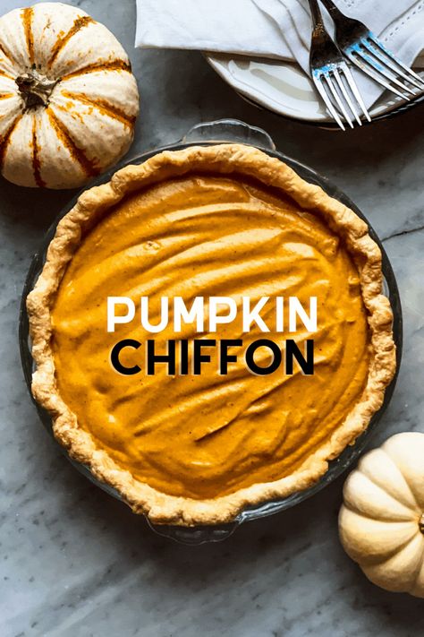 Orange Chiffon Pie, Whipped Pumpkin Pie Recipe, Pumpkin Chiffon Pie Recipe, Fluffy Pumpkin Pie, Chiffon Pie Recipe, Pumpkin Chiffon, Pumpkin Chiffon Pie, Thanksgiving Desserts Pumpkin, Whipped Egg Whites