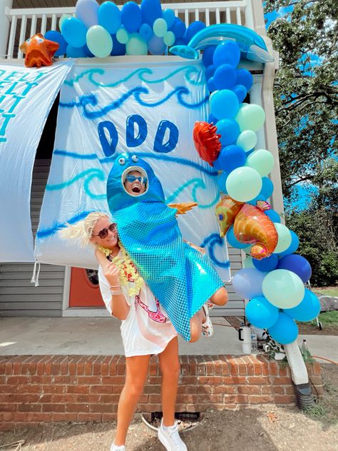 Under The Sea Bid Day Theme, Under The Sea Bid Day, Mermaid Bid Day, Tri Delta Recruitment, Tri Delta Bid Day, Sorority Work Week, Sorority Themes, Recruitment Themes, Sorority Events