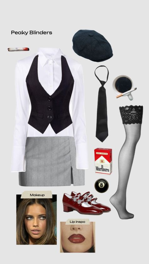 Peaky Blinders #halloween #halloweenaesthetic #halloweencollage #halloweeninspo #halloweencostume #peakyblinders Gentleman Style Woman, Casual Halloween Outfits Costumes, Peaky Blinders Halloween, 1920 Outfits, Peaky Blinders Costume, Casual Halloween Outfits, 80s Halloween Costumes, Classy Halloween Costumes, Chique Outfit