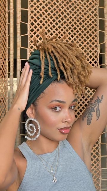 Locs And Wraps, Locs Hair Wrap, How To Wrap Locs, Loc Styles With Scarf, Loc Wrap Styles, Locs Headwrap Styles, Head Wrap Styles For Locs, Loc Head Wrap Styles, Headwrap Styles With Locs