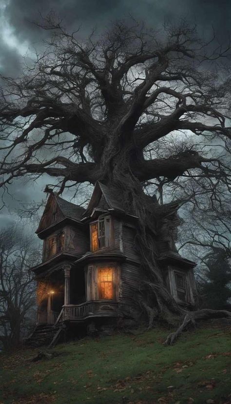 Halloween Astethic, Haunted House Art, Haunted House Pictures, Haunted Art, Gothic Castles, Forest Horror, Witch Castle, Watch Face Wallpaper, Story Site