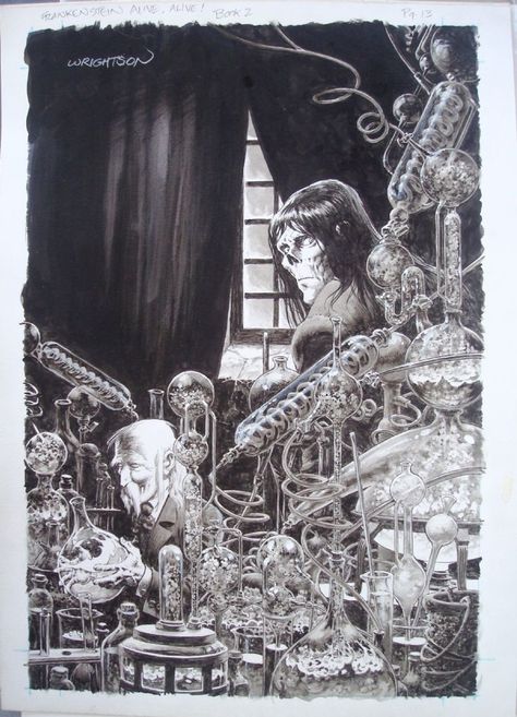 Bernie Wrightson, Frankenstein Art, Mike Mignola, Frank Frazetta, Tinta China, Mary Shelley, Soyut Sanat Tabloları, Classic Monsters, Geek Art