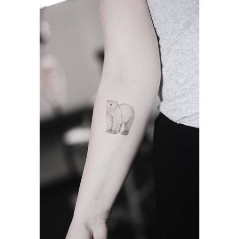 101 Amazing Polar Bear Tattoo Designs You Need To See! 16 Outsons Minimalistic Bear Tattoo, Polar Bear Tattoo For Women, Arctic Tattoo, Minimalist Bear Tattoo, Boxing Tattoos, Polar Bear Tattoo, Cubs Tattoo, Bear Tattoo Designs, Bear Tattoos