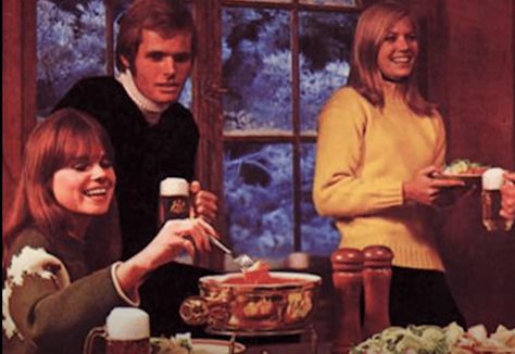 12 Overhyped 70s Food Fads That Were Actually Terrible 70s Recipes, 1970s Food, 70s Food, Aaron Neville, Chicken A La King, Fondue Party, Green Goddess Dressing, Jello Salad, Fondue Set