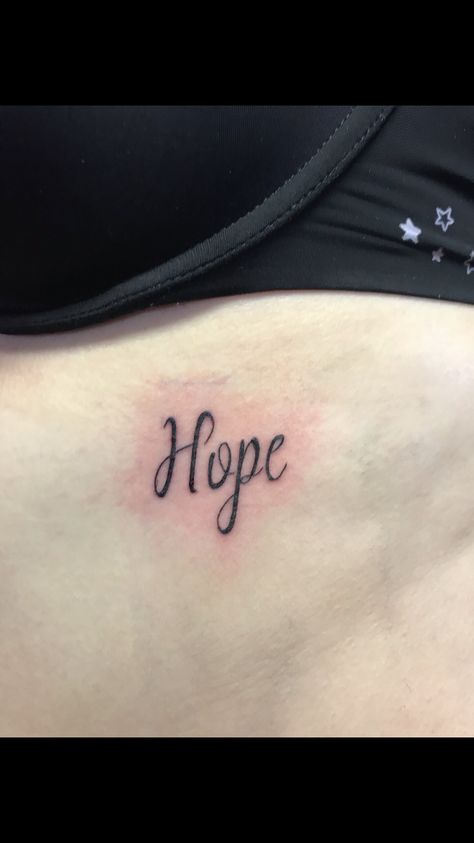 Hope Mikaelson Tattoo Ideas, Small Tattoos Underboob, Hope Tattoos For Women, Tattoos Underboob, Hope Tattoo, Torso Tattoos, Cute Hand Tattoos, Underboob Tattoo, Hope Design