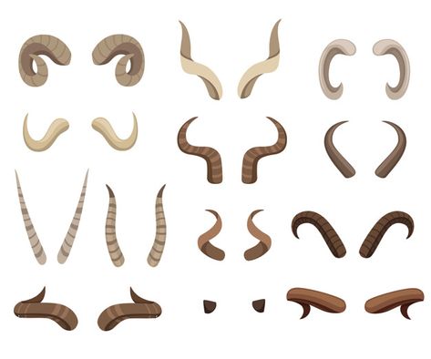 Horns Drawing References, Antlers Drawing, Animal Horns, Animals With Horns, Reindeer Horns, Graphic Novel Illustration, Deer Horn, Creature Drawings, Body Reference