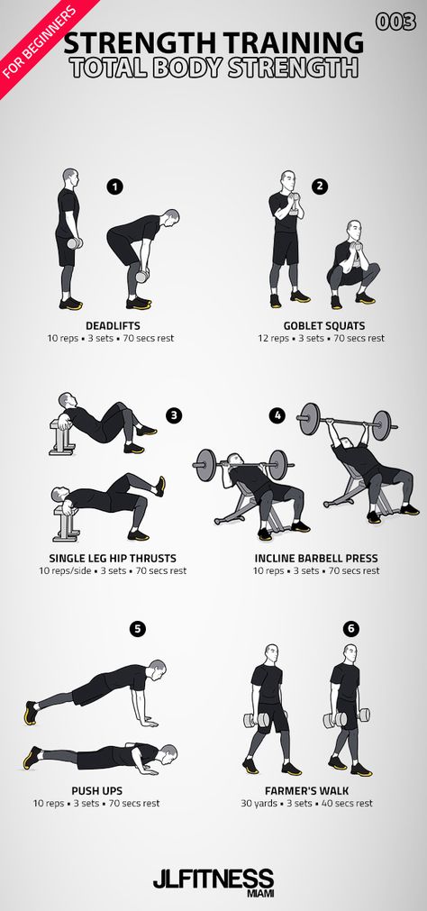 Strength Training for Beginners- 003 | JLFITNESSMIAMI Strenght Train At Gym, Strength Training For Men, Bulk Workout, Walking For Exercise, Gym Workouts For Women, Weekly Gym Workouts, Functional Strength Training, Summer Workout Plan, Crossfit Workouts For Beginners