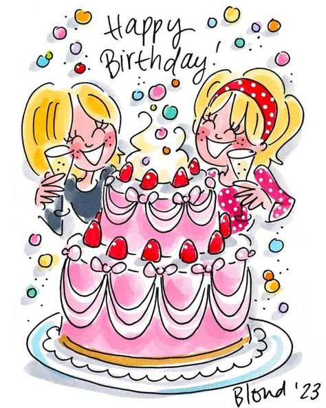 Amsterdam Party, Amsterdam Art, Birthday Illustration, Our Birthday, Blond Amsterdam, Happy Wishes, Card Sentiments, Happy Wife, Happy Vibes