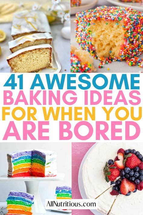 If you’re bored and craving something sweet, here are some fun things to bake. Follow these easy recipes for a delicious sweet snack or treat that you can make at home. Easy Foods To Make With Friends, Fun Easy Cakes To Make, Fun Things To Bake When Bored, Recipes To Try When Bored, Fun Things To Bake At Home, Junior Bake Off Recipes, Easy Stuff To Bake At Home, Food To Make When Your Bored, Kids Baking Ideas Easy