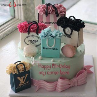 Happy Birthday Cake for Man with Name Edit - Best Wishes Birthday Wishes With Name Theme Birthday Cakes For Women, Luxury Birthday Cake For Women, Matching Cake And Cupcakes, Cake Designs Birthday Aesthetic, Designer Birthday Cakes For Women, Designer Cakes For Women, Dior Cake Ideas, Brand Birthday Cake, Birthday Cake For Women Aesthetic