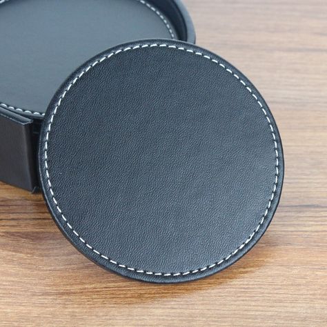 Leather Cup Holder, Leather Coaster, Bowl Holder, Bar Coffee, Leather Coasters, Leather Bar, Leather Art, Cup Mat, Cup Coaster