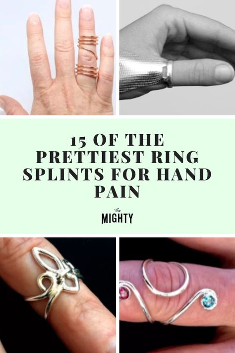 15 Pretty Ring Splint Jewelry for Ehlers-Danlos Syndrome, Arthritis | The Mighty #rings #ringspiration #handpain #pain #selfcare #chronicillness #chronicpain #ehlers #eds #ehlersdanlossyndrome #zebra #chroniclife #chronicwarrior Elhers Danlos Syndrome, Ehlers Danlos Syndrome Hypermobility, Hand Pain, Pretty Ring, Ehlers Danlos Syndrome, Chronic Fatigue, The Mighty, Chronic Pain, Thing 1