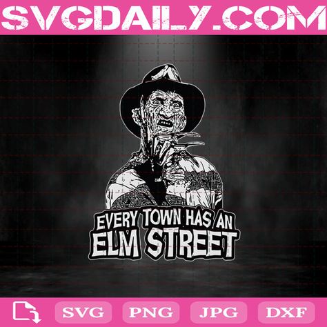 Svg Horror, T Shirt Bag, Creative Person, Elm Street, Freddy Krueger, Cute Poster, Svg Halloween, Halloween Svg, Silhouette Cricut