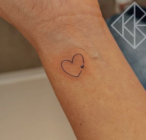 Small Quick Tattoo Ideas, Small Semi Colon Heart Tattoo, Heart In A Heart Tattoo, Heart Within A Heart Tattoo, Mini Tatoos Woman, Heart In Heart Tattoo, Two Heart Tattoo, 2 Heart Tattoo, Fertility Tattoos For Women