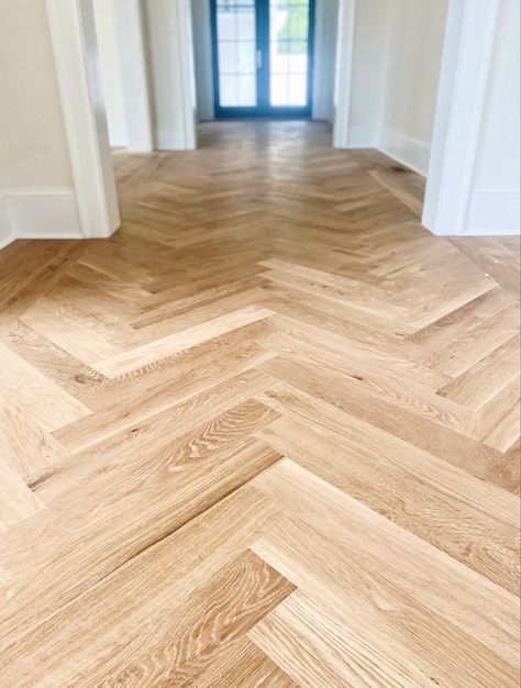 This beautifully charactered four inch white oak flooring, was coated three times with Bona Traffic Hd’s Extra Matte finish. This style/ pattern laid down is known as Herring Bone. • #williamsonhardwoodflooring #hardwoodfloors #thewilliamsoncrew #homerenovation #localbuisness #familybusiness #hardwoodflooring #hardwoodflooringinstallation #hardwoodflooringrefinish #hardwoodflooringrepair #wood #flooring #weloveaugusta #augustaga #augustabusinessowner #woodflooringcontractor Heron Bone Flooring, Wide Plank White Oak Floors, Home Pilates Studio, Italianate House, Blonde Flooring, Wood Floor Finishes, White Oak Flooring, Hardwood Floor Colors, White Wood Floors