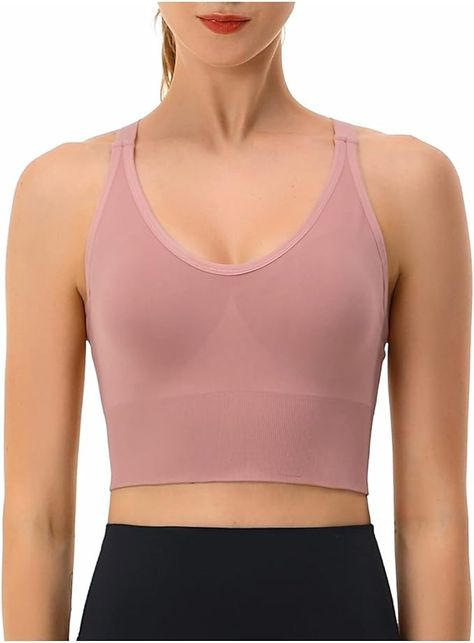 Todays Daily Deals Clearance Womens Longline Cross Back Padded Sports Bra Racerback Bra Sexy Crisscross Back Wireless Everyday Workout Crop Tops Long line Bras Women Full Figure Black L at Amazon Women’s Clothing store Pink Seamless Racerback Sports Bra, Sports Bra With Medium Bust Support, Racerback, Training Bra With Medium Bust Support, Racerback, Pink Full Coverage Sports Bra With Built-in Bra, Pink Sweat-resistant Racerback Sports Bra, Preppy Swimsuit, Athletic Tops Women, Athletic Wear Womens, Everyday Workout