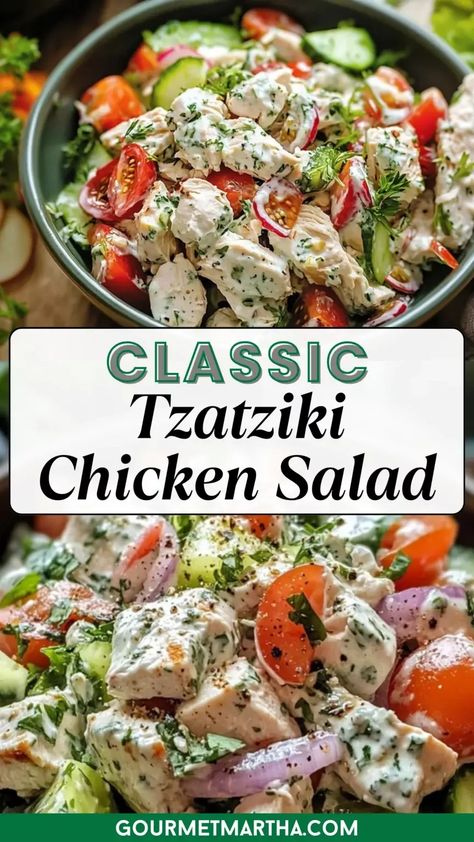 Tzatziki Chicken Salad – This light and refreshing chicken salad is packed with tender chicken, creamy tzatziki sauce, crisp cucumbers, and fresh herbs. Perfect for a healthy lunch, wrap, or sandwich!
Need dinner ideas? Save this recipe now!
#tzatzikichickensalad #healthyrecipes #chickenrecipes #easymeals #quicklunch #saladrecipes #lightandfresh #mealprep #dinnerideas #healthyanddelicious #homemadegoodness Tzatziki Chicken Salad, Lunch Wrap, Tzatziki Chicken, Tzatziki Sauce, Quick Lunches, Tender Chicken, Chicken Tenders, Chicken Salad, Healthy Lunch