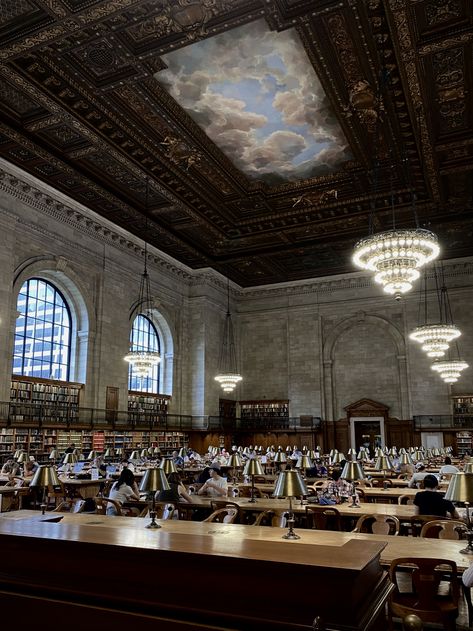 New York Public Library Ny Public Library, Nyc Public Library, Black Library, Library Aesthetic, New York Aesthetic, Library Design, New York Public Library, Student Life, Public Library