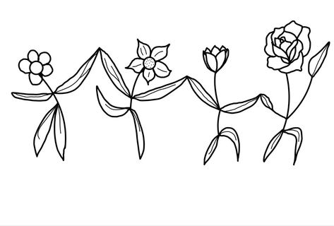 Dancing Flowers Drawing, Flower People Tattoo, Dancing Flowers Tattoo, Hand Drawn Flower Tattoo, Dancing Flower Tattoo, Tiny Dancer Tattoo, Flower Stencil Tattoo, Dancing Tattoo Ideas, Dance Tattoo Ideas