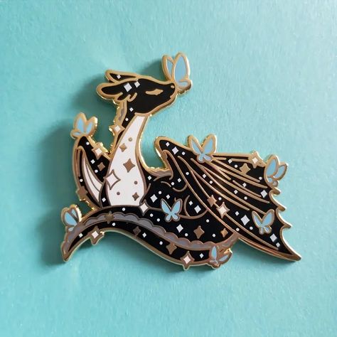 Dragon Colors, Menu Project, Enamel Pin Collection, Pretty Pins, Magical Jewelry, Collar Pins, Cool Pins, Black Dragon, Enamel Brooch