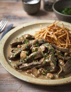 Beef stroganoff... You may need to cook this in batches up to step 4, then mix everything together in a large pot before transferring to ovenproof dishes. Read more at http://www.hairybikers.com/recipes/view/beef-stroganoff Pork Stroganoff Recipe, Classic Beef Stroganoff Recipe, Venison Stroganoff, Hairy Bikers Recipes, Beef Stroganoff Recipe, Stroganoff Recipe, Quick Meal, Beef Recipes Easy, Beef Stroganoff