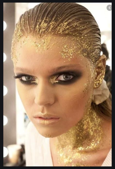 Editorial Make-up, Make Up Factory, Fashion Show Makeup, Fashion Editorial Makeup, Golden Makeup, Goddess Makeup, Makeup Gold, Show Makeup, Gold Costume