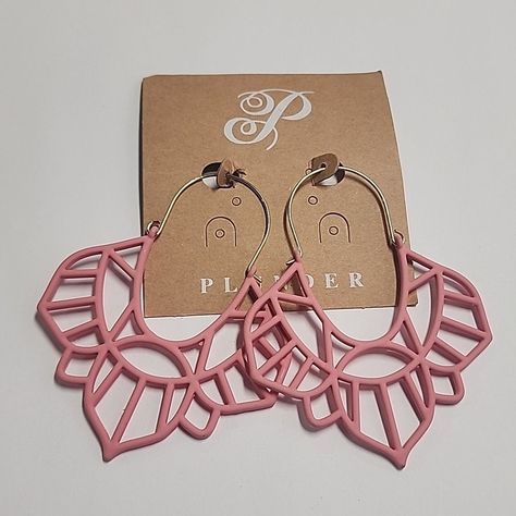 Plunder Earrings (New) Satin - Gold Hoop W/ Decorative Coral Design. 3.25" Drop New Inventory Location Box 10 Plunder Design Jewelry, Pink Cowgirl Boots, Plunder Jewelry, Plunder Design, Butterfly Earrings Gold, Coral Design, French Hook Earrings, Small Gold Hoops, Pink Cowgirl