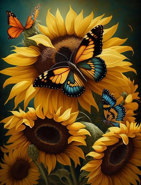 PRICES MAY VARY. [About This 1000 Piece Jigsaw Puzzle] Discover the fun of jigsaw puzzles with our challenging 1000 piece "Painted Sunflower Butterfly" - a stunning piece to frame! [The perfect gift] The puzzle measures 29.6x19.7 inches. Designed for jigsaw puzzle enthusiasts of all ages, this puzzle helps develop concentration and creativity in play! [Positive Benefits] The high piece count jigsaw provides more entertainment and a greater challenge for advanced puzzlers. Ideal as a gift, to enj Sunflowers With Butterflies, Sunflower Sublimation, Best Pictures, Butterflies And Sunflowers, Sunflower Butterfly, Painted Sunflowers, Pictures Of Flowers, Sunflower Images, Painting Words