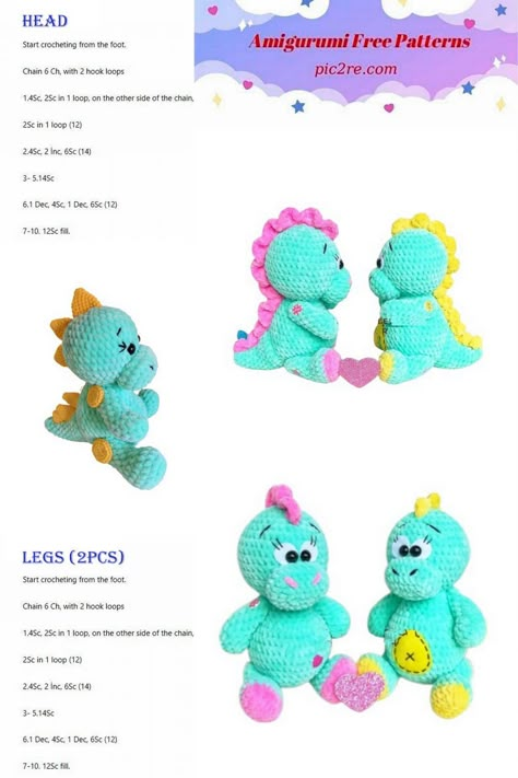 Amigurumi Blue Dinosaur Free Pattern – Pic2re.com Crochet Patterns Plushies, Dinosaur Free Pattern, Crochet Stuff To Sell, Crochet Dinosaur Pattern Free, Amigurumi Dinosaur, Crochet Dinosaurs, Crochet Dinosaur Patterns, Dinosaur Crochet, Dragon Crochet