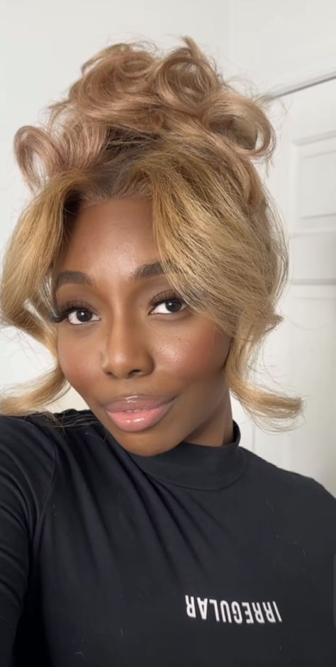 Golden Blonde Balayage Black Women, Golden Blonde On Black Women, Honey Blonde Bobs Black Women, Blonde Relaxed Hair Black Women, Golden Blonde Short Hair Black Women, Honey Blonde Hair On Black Women Bob, Blonde Updo Black Women, Honey Blonde Hair Black Women, Honey Blonde Black Women