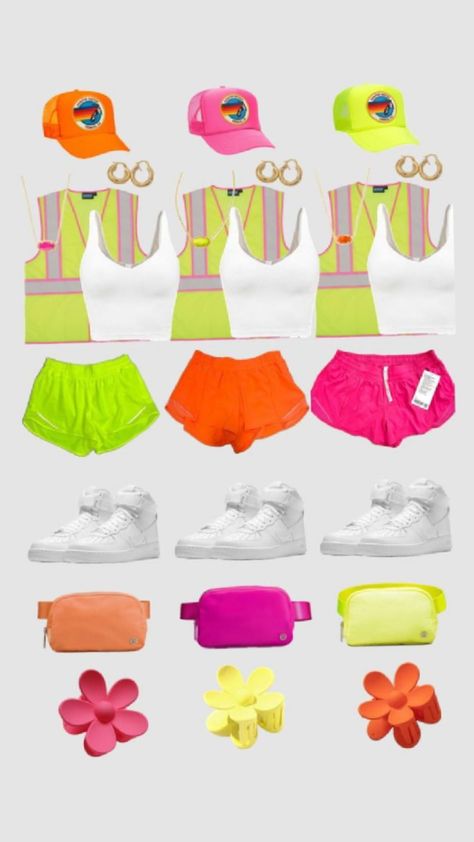 Football Game Fits, Carnaval Outfits, Neon Clothes, Carnaval Inspo, Fun Halloween Outfits, Neon Dance, Volleyball Wallpaper, Duo Halloween Costumes, Neon Outfits