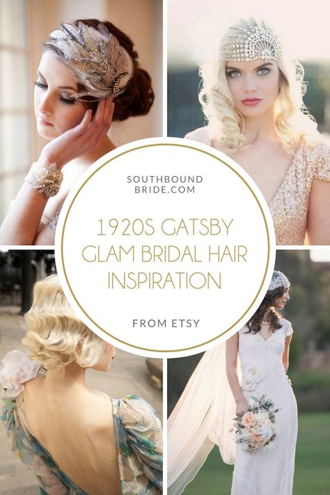 Gatsby Wedding Hair, 1920 Wedding Dress, 1920s Wedding Hair, 20s Wedding Theme, Glam Bridal Hair, 1920 Wedding, Gatsby Glam, Gatsby Wedding Dress, Roaring 20s Wedding