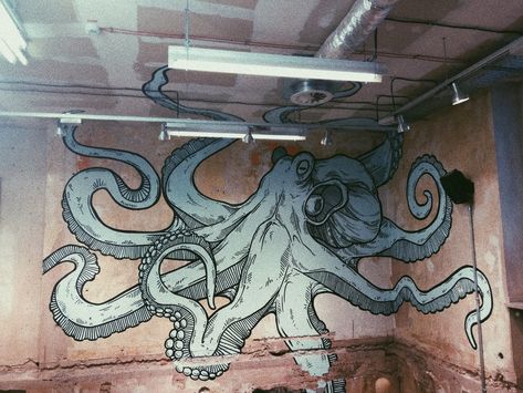 Cologne Collection, Steampunk Tendencies, Photo A Day Challenge, Brick In The Wall, Octopus Art, Wall Drawing, Murals Street Art, Mural Art, Octopus