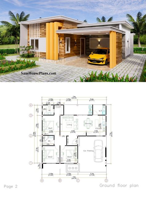 Small house plans Small Modern House Plans, Entry Porch, Open Living Space, Bungalow Style House, Bungalow Style House Plans, Affordable House Plans, Modern Mountain Home, Building House Plans Designs, Building Plans House