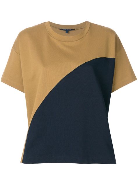 Shoomiz Blouses, Colour Block Tshirt, Spring Cotton Patchwork T-shirt, Spring Blue Color Block T-shirt, Cheap Women's Color Block T-shirt, Oversized Dresses, Relaxed Fit Cotton Color Block T-shirt, Color Block Blouse, Belly Shirts