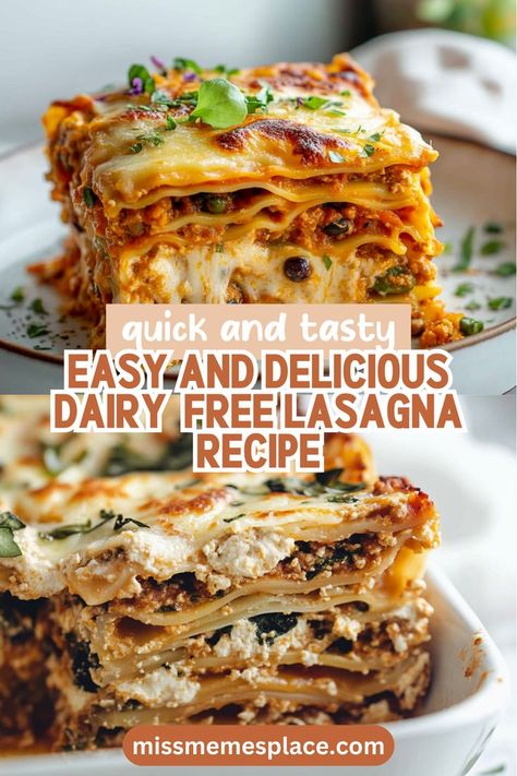 Whip up a comforting dish with this easy vegan lasagna recipe that brings traditional Italian flavors to your table without any dairy. Layers of al dente pasta, fresh spinach, zucchini, and bell peppers are lovingly packed into a baking dish, topped with a creamy cashew layer that mimics ricotta cheese perfectly. Ideal for a weeknight dinner or meal prep, this healthy lasagna is a fantastic way to sneak in extra veggies while satisfying your cravings. Easy Vegan Lasagna, Best Vegan Lasagna Recipe, Veggie Lasagna Recipe, Dairy Free Lasagna, Vegan Lasagna Recipe, Healthy Lasagna, Pasta Fresh, Veggie Lasagna, Vegan Lasagna